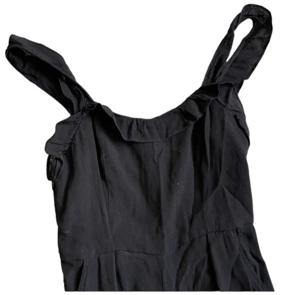 Revolve Jumpsuit Women’s XS Black Superdown Victoria Ruffle Wide Leg Classy - Picture 9 of 12